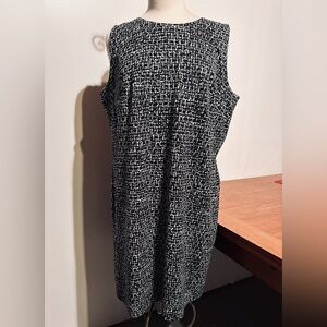 Michael Kors Black & White Sleeveless Midi Dress